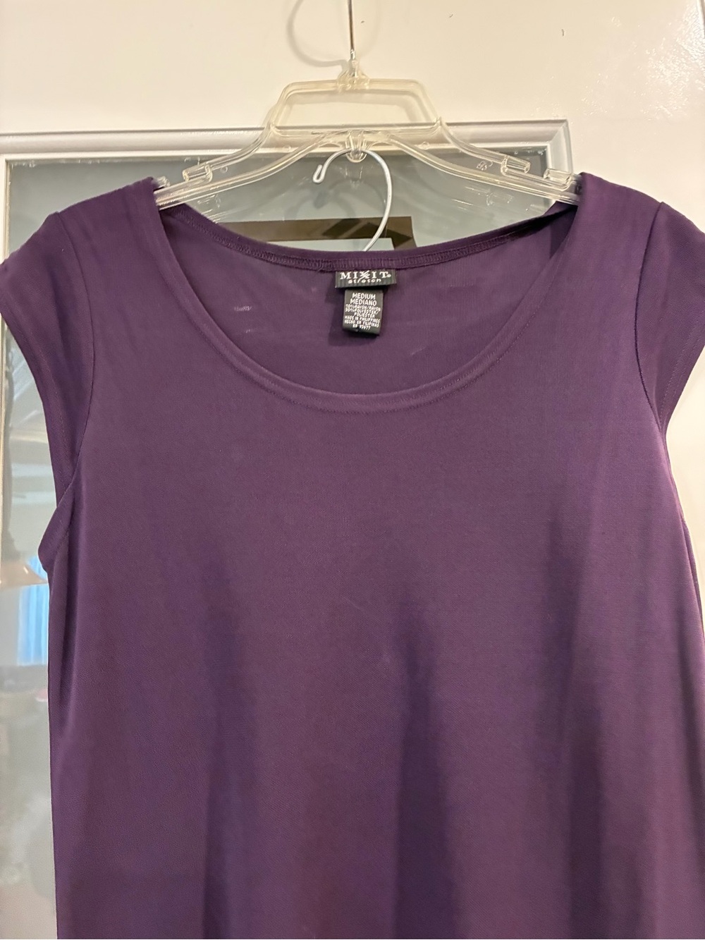 Mixit Purple Scoop Neck Cap Sleeve Tank dress with new with tag matching pants.